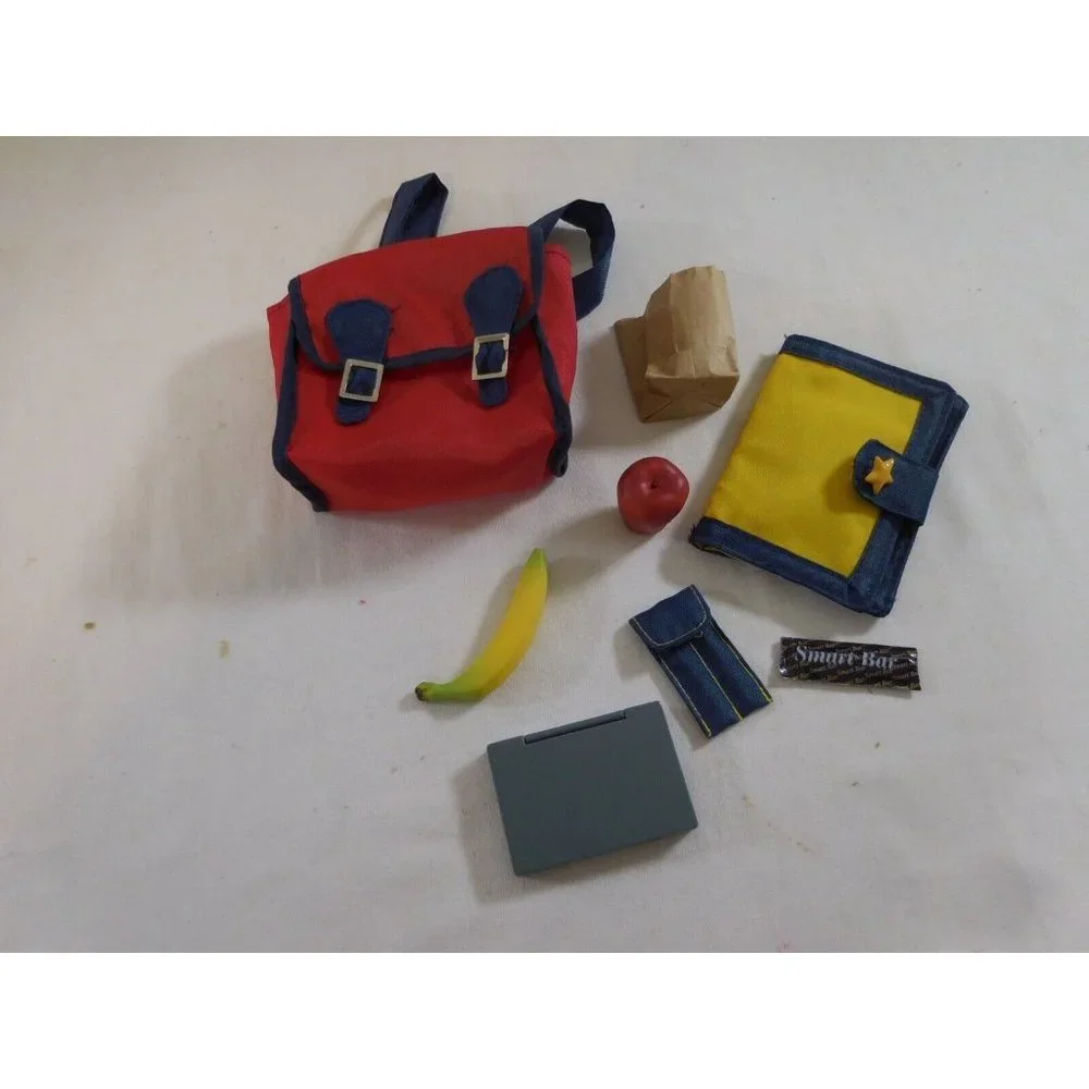 Pleasant Company American Girl Red School Bag, Pencils, Notebook,‎ Lunch Food